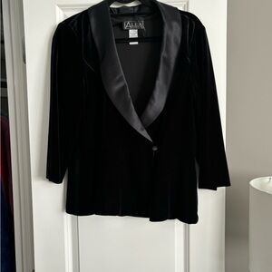 Alex Evenings Velvet and Satin Top